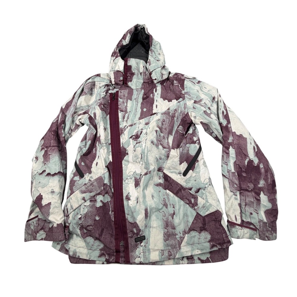 Oakley Vintage Snowboard Jacket Womens Medium Liquid Camo Thinsulate Loose Fit